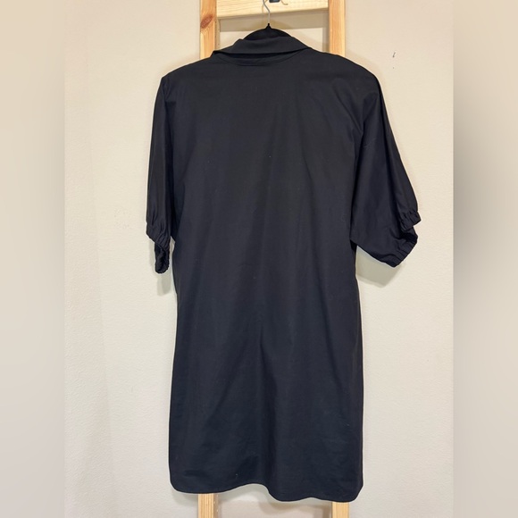 Adrienne Black Mini Dress with Collar - Picture 2 of 6